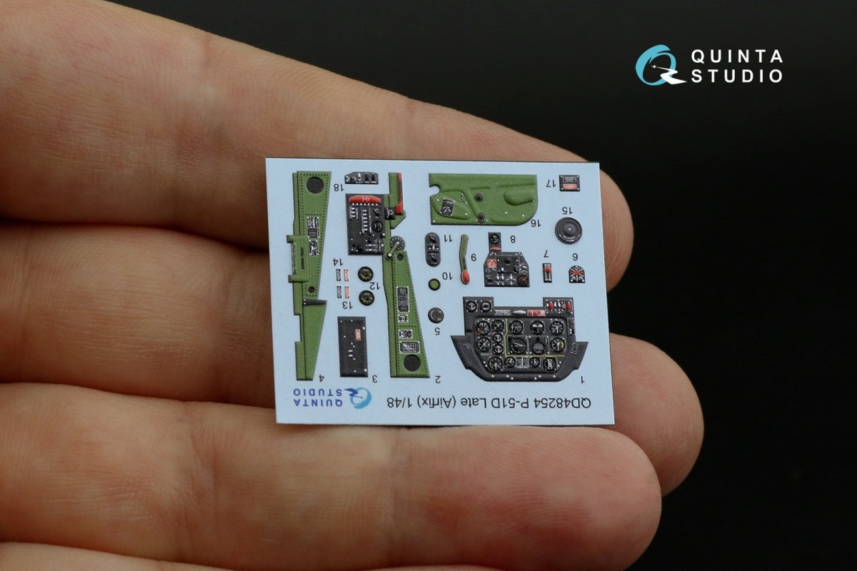 Intérieur imprimé en 3D et coloré sur papier décalcomanie Quinta Studio QD48254 P-51D Late (Airfix) 1/48 – image 10