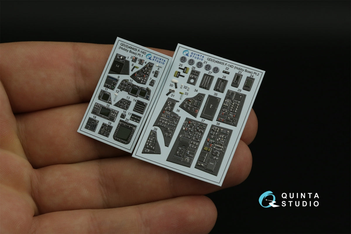 Intérieur imprimé en 3D et coloré sur papier décalcomanie Quinta Studio QDS-48405 F-14D (Hobby Boss) (Petite version) 1/48 – image 5