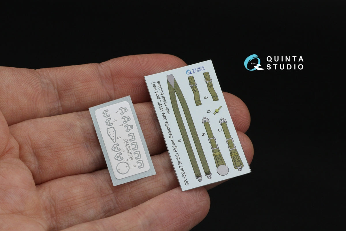 Quinta Studio QR+32047 British Fighter Seatbelts (late WWII, post-war) (with metal buckles) (All kits) 1/32 – zdjęcie 2