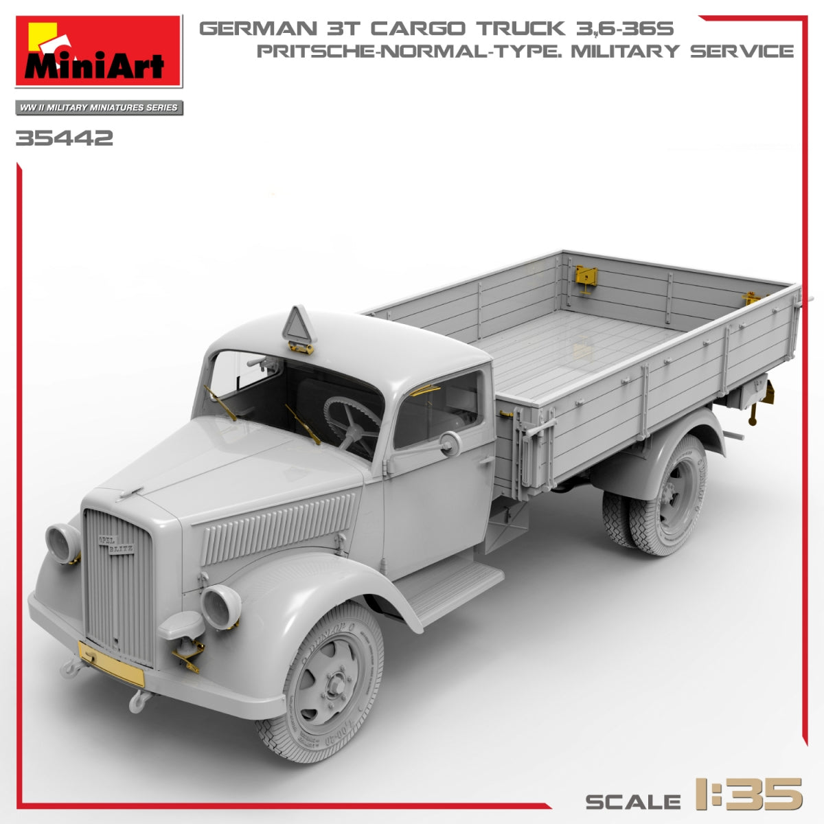 Miniart 35442 CAMION CARGO ALLEMAND 3T 3.6-36S. PRITSCHE-TYPE NORMAL. SERVICE MILITAIRE 1/35 – image 8