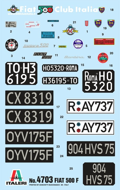 Italeri 4703 FIAT 500F 1968 1/12 – immagine 9