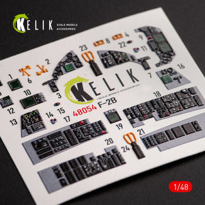 Kelik K48054 JASDF F-2B interior 3D decals for Hasegawa kit 1/48