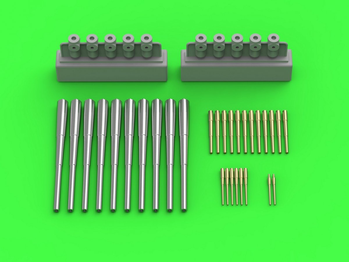 Armement du Master SM-350-106 SMS Seydlitz - canons de 280 mm (10 pièces), 150 mm (12 pièces), 88 mm (8 pièces) avec éléments en résine pour le montage des canons (pour modèle Hobby Boss) 1/350
