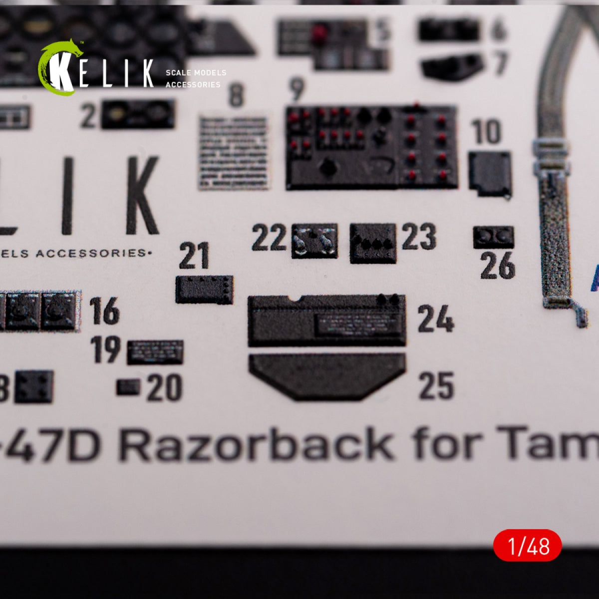 Décalcomanies 3D intérieures KELIK K48015 P-47D « Razorback » pour maquette Tamiya au 1/48 – immagine 5