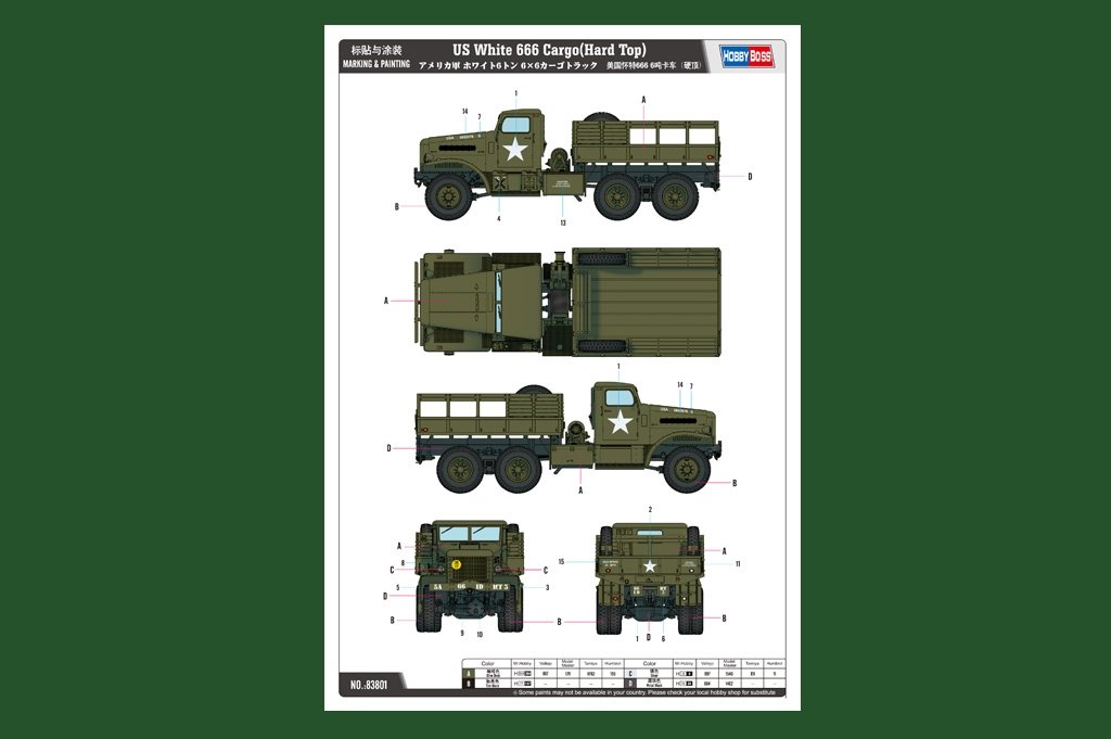 Hobby Boss 83801 US Blanc 666 Cargo Hard Top (1/35) – Bild 3