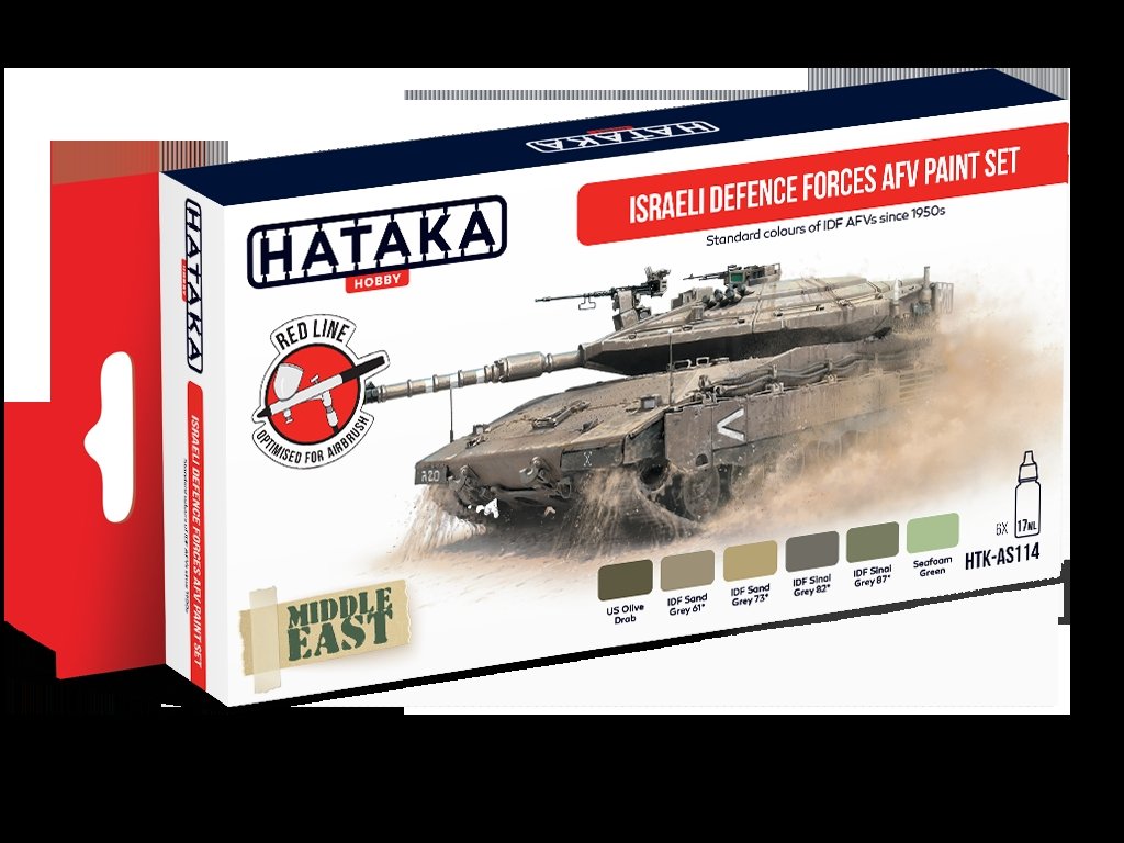 Kit de peinture Hataka HTK-AS114 pour véhicules blindés des forces de défense israéliennes, 6 x 17 ml – immagine 2