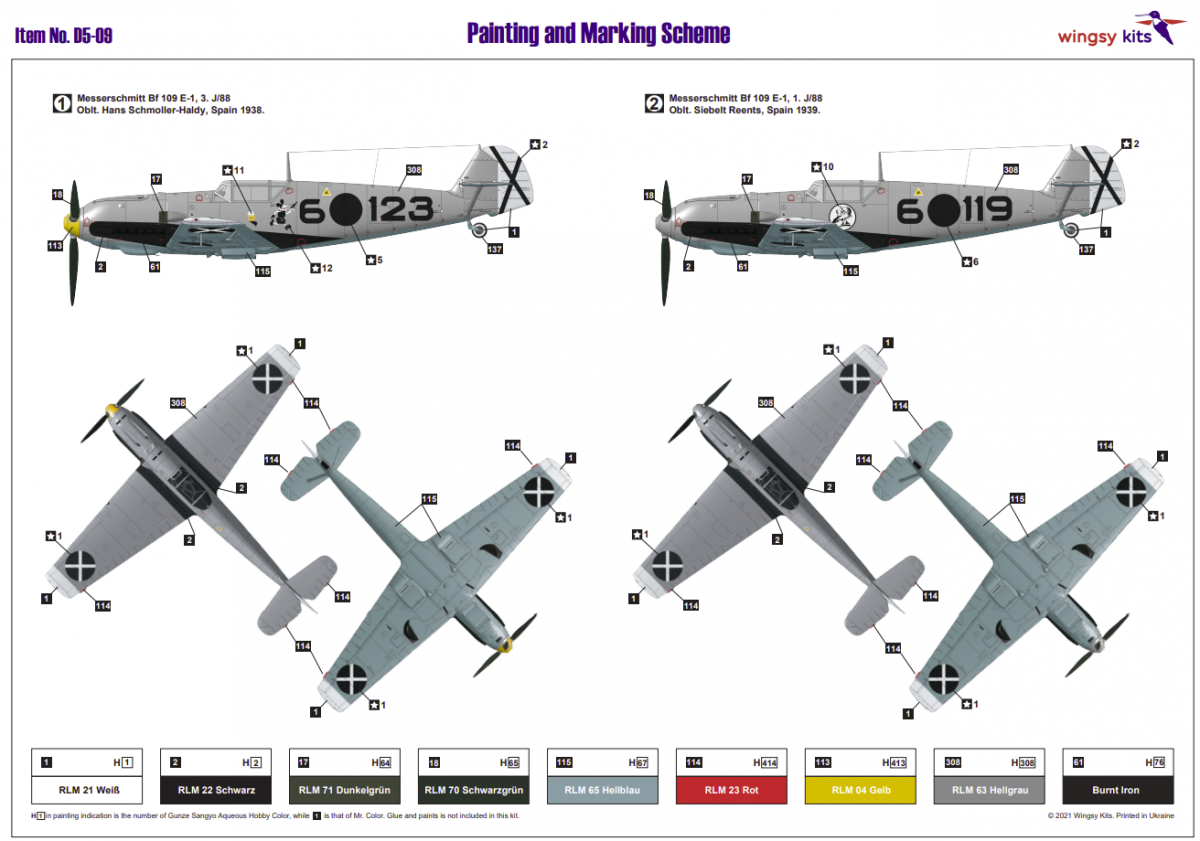 Maquettes Wingsy D5-09 MESSERSCHMITT Bf 109 E-1 et E-3 Legion Condor 1/48 – image 17