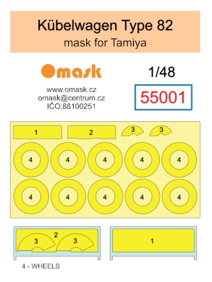 Masque Omask 55001 Kubelwagen Type 82 (pour Tamiya) 1/48 – image 2
