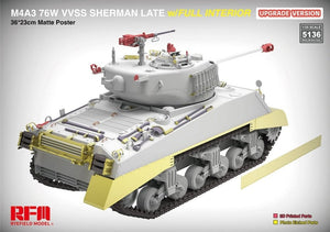 Rye Field Model 5136 M4A3 76W VVSS Sherman Late Upgrade Version Full Interior 1/35 – zdjęcie 5