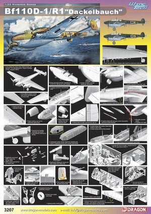Dragon 3207 Bf110D-1/R1 Planche à dessin (1/32) – immagine 2