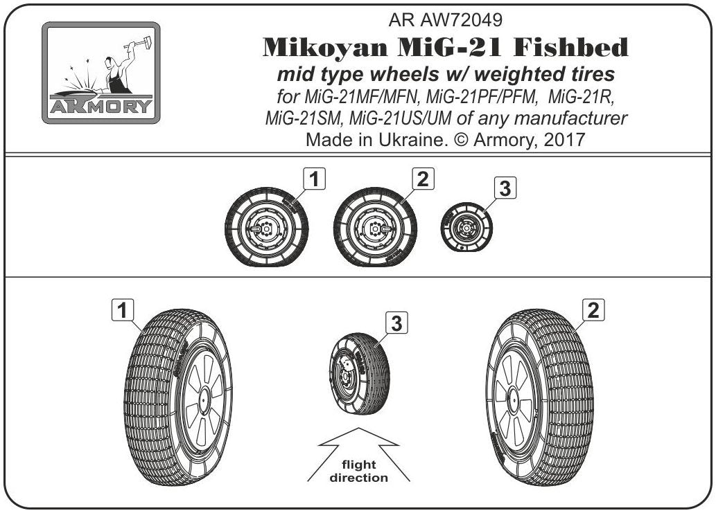 Armory Models AW72049 Roues Fishbed pour Mikoyan MiG-21 avec pneus lestés, échelle 1/72 – image 6