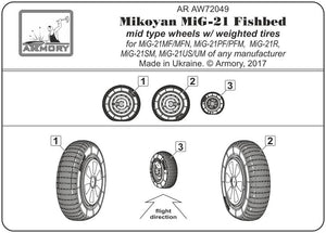Armory Models AW72049 Roues Fishbed pour Mikoyan MiG-21 avec pneus lestés, échelle 1/72 – image 6