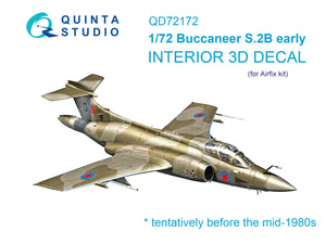 Quinta Studio QD72172 Blackburn Buccaneer S.2B Early Intérieur imprimé en 3D et coloré sur papier décalcomanie (Airfix) 1/72