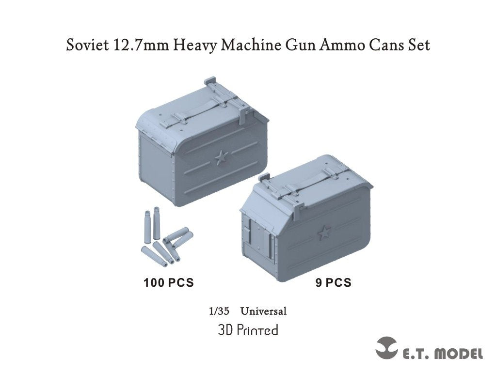 Ensemble de boîtes de munitions pour mitrailleuse lourde soviétique P35-248 de 12,7 mm (impression 3D) à l&amp;#39;échelle 1/35 – immagine 2