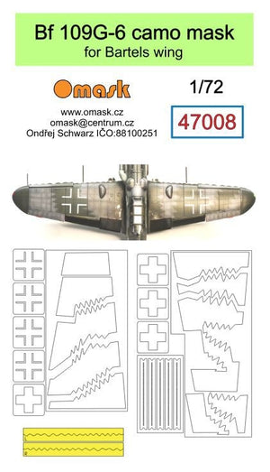 Masque de camouflage Omask 47008 Bf 109G-6 pour Bartels Wing au 1/72