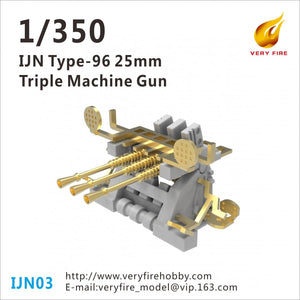 Très Feu IJN03 Armure triple pour canon IJN de 25 mm (10 jeux) 1/350