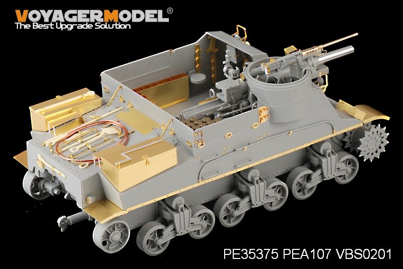 Maquette Voyager PE35375 Fusil américain M7 Priest de la Seconde Guerre mondiale (production intermédiaire) avec étui à munitions et ensemble téléphonique pour DRAGON 6637 au 1/35 – immagine 5