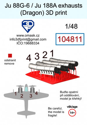 Maquette 3D Omask 104811 Ju 88G-6 / Ju 188A (Dragon) à l&amp;#39;échelle 1/48 – image 2
