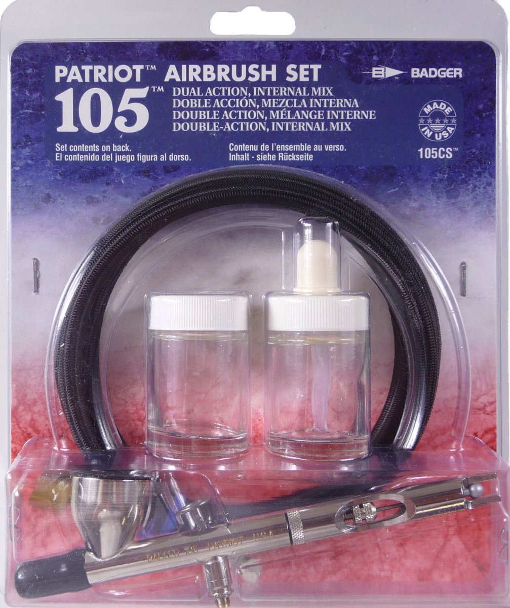AÉROGLISSEURS BADGER - 105-CS PATRIOT AÉROGLISSEUR - AÉROGLISSEUR À ALIMENTATION PAR GRAVITÉ ET TUYAU 0,5 mm
