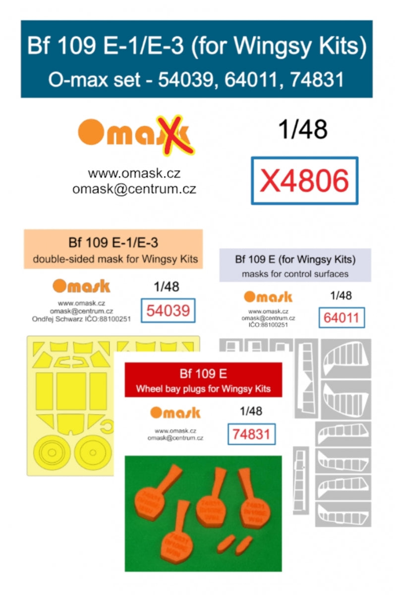 Kit Omask X4806 Bf 109 E-1/E-3 O-max pour maquettes Wingsy au 1/48