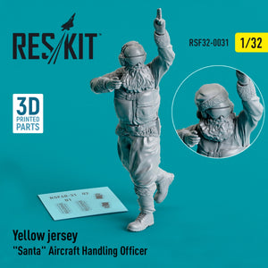 RESKIT RSF32-0031 MAILLOT JAUNE PÈRE NOËL OFFICIER DE MANUTENTION D&amp;#39;AVIONS 1/32