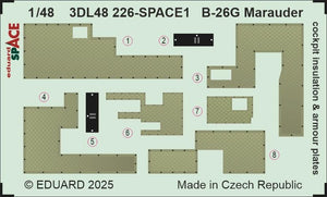 Eduard 3DL48226 B-26G Marauder - Isolation du cockpit et plaques de blindage SPACE ICM 1/48 – immagine 3