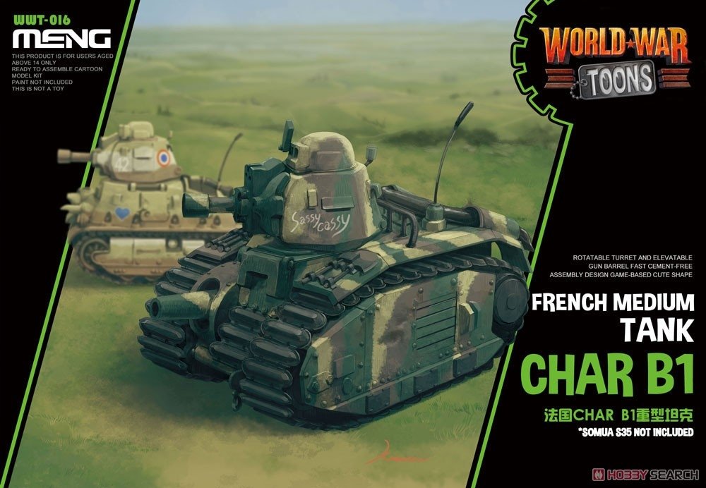 Modèle Meng WWT-016 World War Toons Char B1 Char moyen français