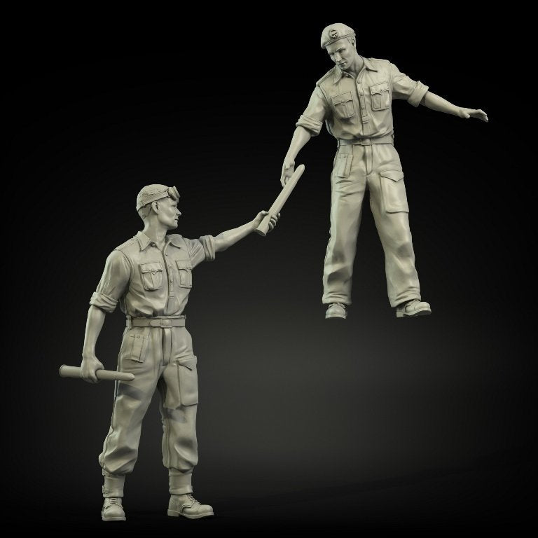 Panzer Art FI35-032 RAC britannique Afrique du Nord chargeant des munitions de canon de 2 livres, ensemble de soldat à l'échelle 1/35