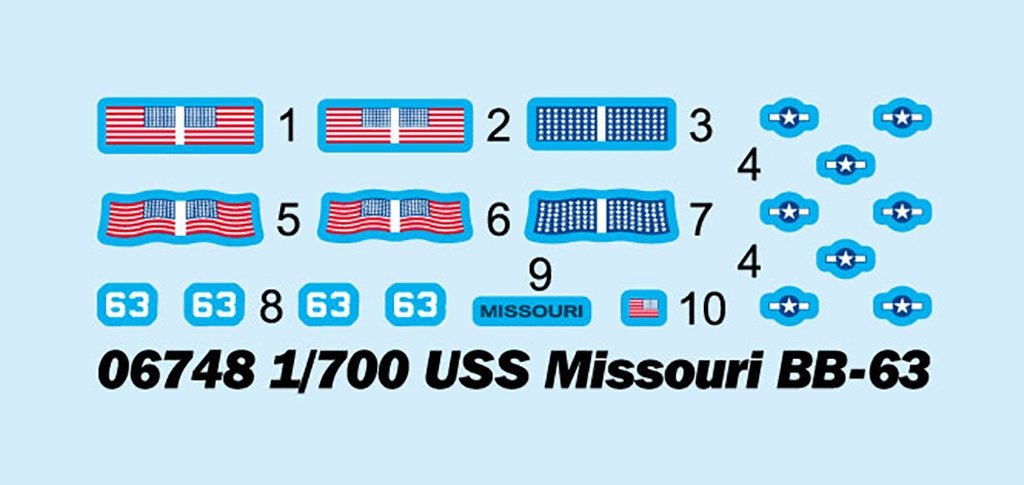 Maquette Trumpeter 06748 Cuirassé USS Missouri BB-63 1/700 – image 3