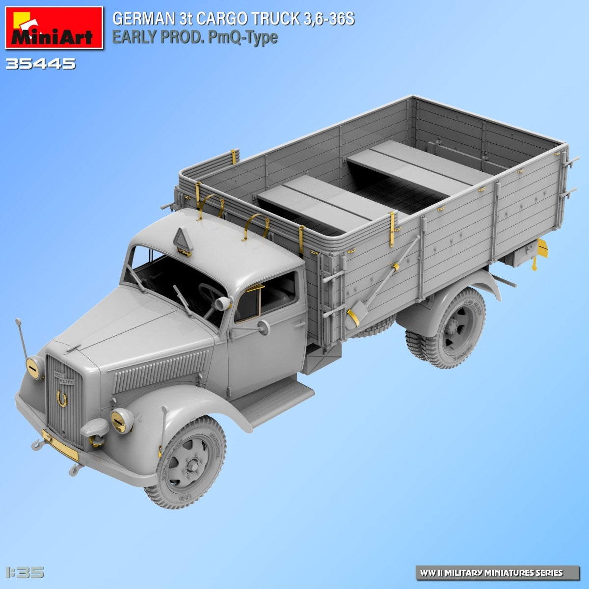 Miniart 35445 Camion cargo allemand 3 tonnes 3.6-36S Première production Type PmQ 1/35 – image 8