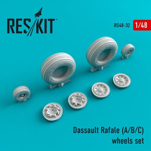 RESKIT RS48-0032 Jeu de roues Rafale (A/B/C) 1/48