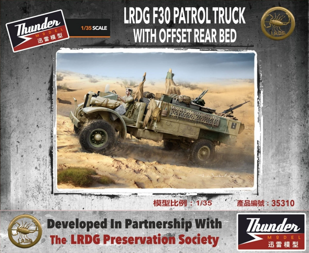 Camion de patrouille Thunder Model 35310 LRDG F30 avec plateau arrière décalé, échelle 1/35