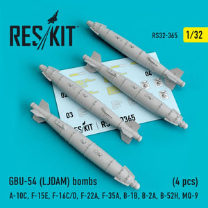 RESKIT RS32-0365 GBU-54 (LJDAM) BOMBES (4PCS) 1/32