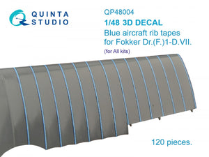 Bandes à nervures bleues Quinta Studio QP48004 pour Fokker Dr.(F)ID.VII 1/48
