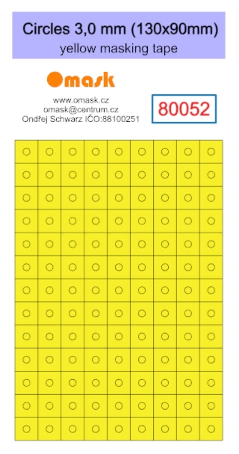 Omask 80052 Circles 3,0 mm (130x90mm) yellow masking tape