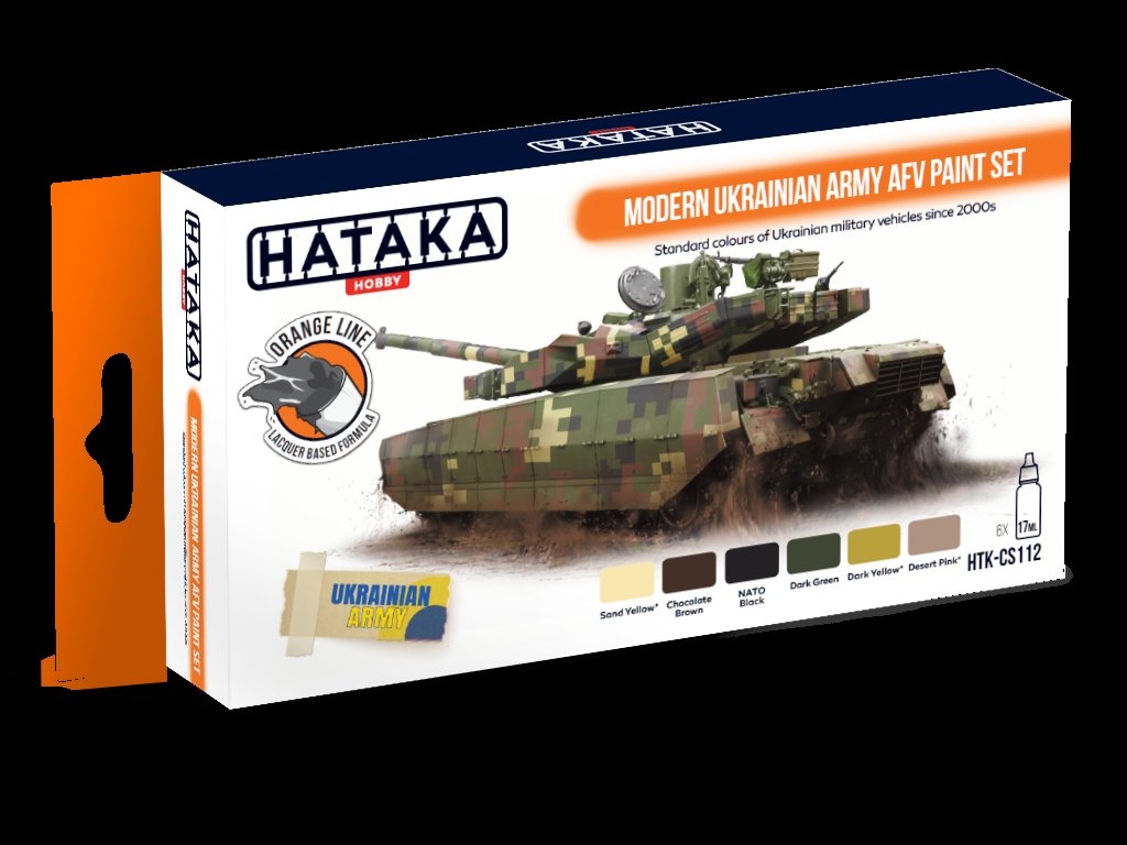 Kit de peinture Hataka HTK-CS112 pour véhicules blindés de combat modernes de l'armée ukrainienne (6 x 17 ml)