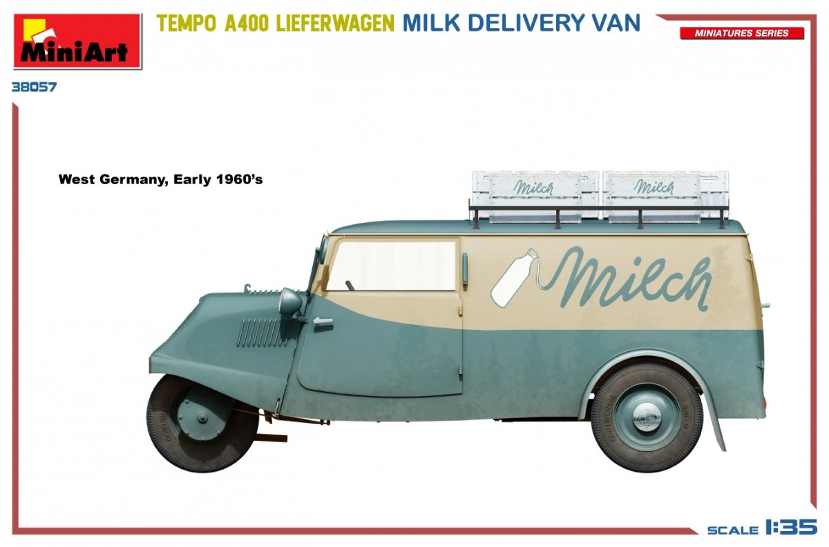 MiniArt 38057 TEMPO A400 LIEFERWAGEN. FOURgon DE LIVRAISON DE LAIT 1/35 – Bild 7