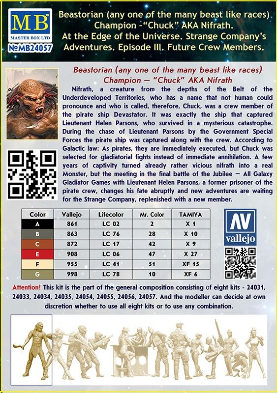Master Box 24057 Beastorian (n&amp;#39;importe laquelle des nombreuses races bestiales) Champion – « Chuck » alias Nifrath 1/24 – immagine 3