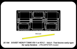 Aber 35194 Char lourd russe KV-1, KV-2 - vol. 4 - ensemble supplémentaire - boîtes à outils type ancien pour les premiers garde-boues (1/35) – image 4
