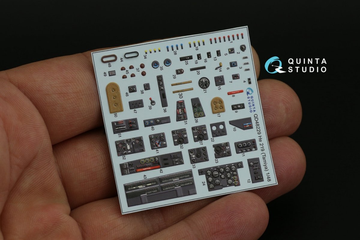 Intérieur imprimé en 3D et coloré sur papier décalcomanie Quinta Studio QD48229 He 219 (Tamiya) 1/48 – image 10