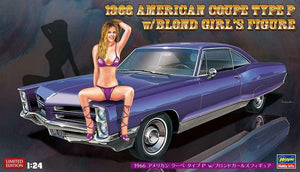 Hasegawa SP424 (52224) 1966 American Coupé Type P avec figurine de jeune fille blonde 1/24