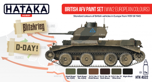 Kit de peinture Hataka HTK-AS22 pour véhicules blindés britanniques (couleurs européennes de la Seconde Guerre mondiale) (6 x 17 ml)