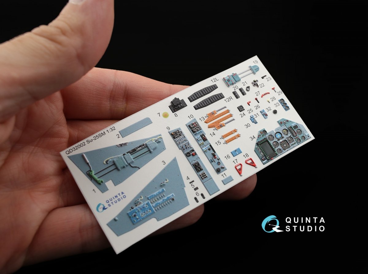 Intérieur imprimé en 3D et coloré sur papier décalcomanie Quinta Studio QD32002 Su-25SM (pour maquette Trumpeter) 1/32 – immagine 4