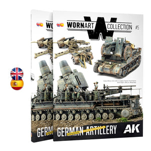 AK Interactive AK4907 WORN ART COLLECTION NUMÉRO 05 – ARTILLERIE ALLEMANDE - Bilingue anglais/espagnol