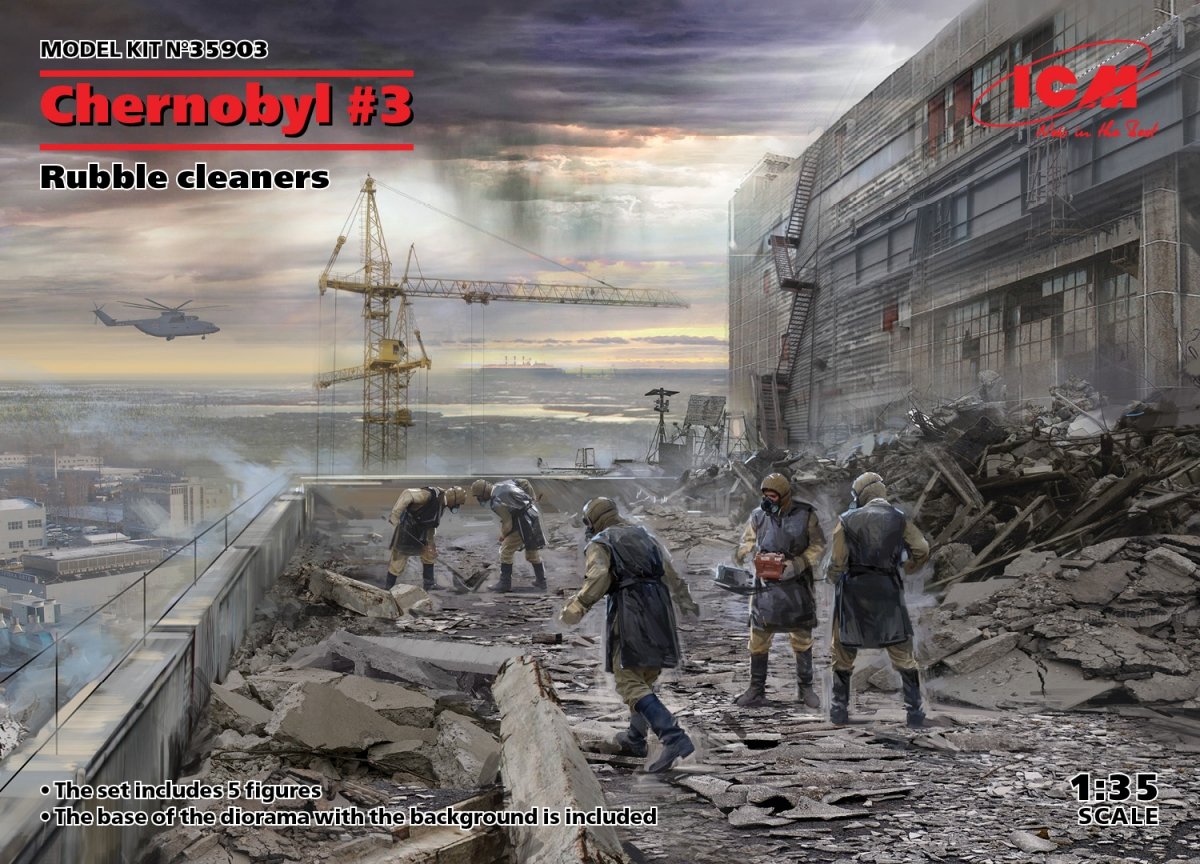 ICM 35903 Tchernobyl 3. Nettoyeurs de décombres (5 figurines) 1/35