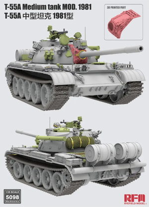 Rye Field Model 5098 T-55A Medium Tank Mod. 1981 with workable track links 1/35 – zdjęcie 2