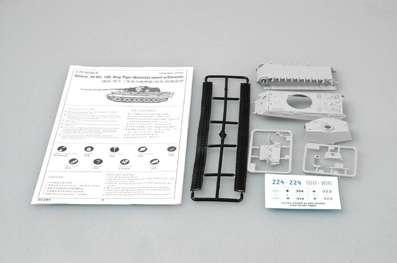 Trumpeter 07291 Tourelle King Tiger Henschel avec Zimmerit (1/72) – immagine 3