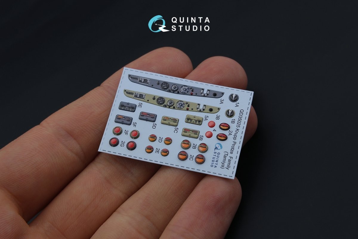 Intérieur imprimé en 3D et coloré sur papier décalcomanie Quinta Studio QD35025 Krupp Protze (pour maquette Tamiya) 1/35 – immagine 2