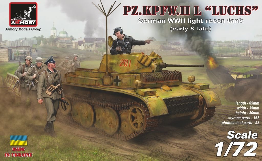 Armory Models 72203 Pz.Kpfw.II Ausf.L Luchs, char de reconnaissance léger allemand de la Seconde Guerre mondiale 1/72