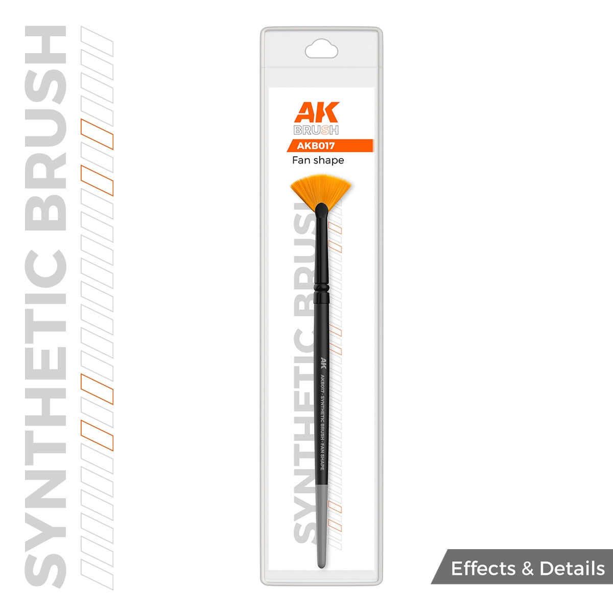 AK Interactive AKB017 AK BROSSE SYNTHÉTIQUE – FORME ÉVENTAIL